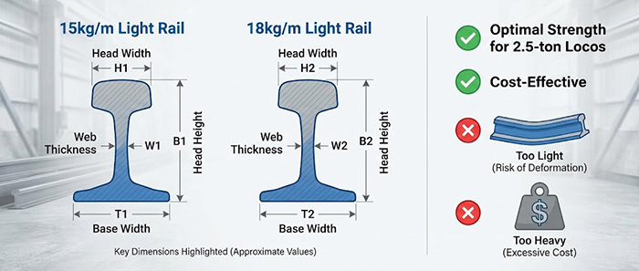 A powerful CTY2.5 battery-electric mining locomotive operates smoothly on robust steel light rails in a mine tunnel, showcasing the perfect equipment-to-track match. A powerful CTY2.5 battery-electric mining locomotive operates smoothly on robust steel light rails in a mine tunnel, showcasing the perfect equipment-to-track match.