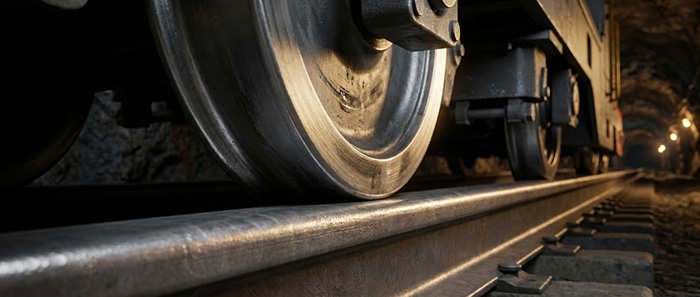 A powerful CTY2.5 battery-electric mining locomotive operates smoothly on robust steel light rails in a mine tunnel, showcasing the perfect equipment-to-track match. A powerful CTY2.5 battery-electric mining locomotive operates smoothly on robust steel light rails in a mine tunnel, showcasing the perfect equipment-to-track match.
