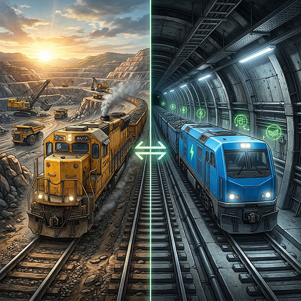 The Future of Mine Haulage: Diesel vs. Battery Locomotives in a Shifting Global Economy