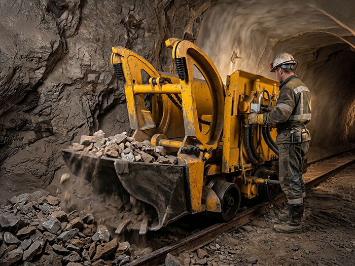 ZQ17 rock loader operator with spare part – no downtime, easy to operate.