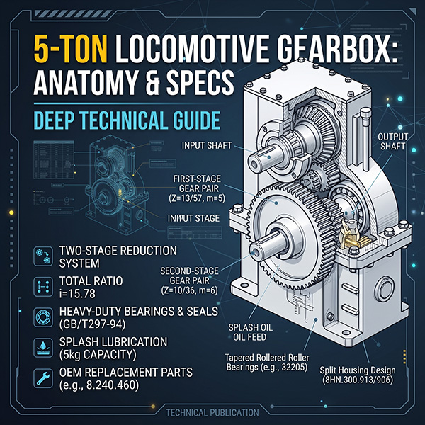 5-Ton Battery Locomotive Gearbox: Structure Anatomy & Technical Specifications